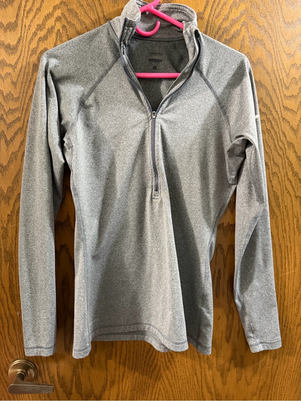Nike women’s Gray Half -Zip Performance pullover size large